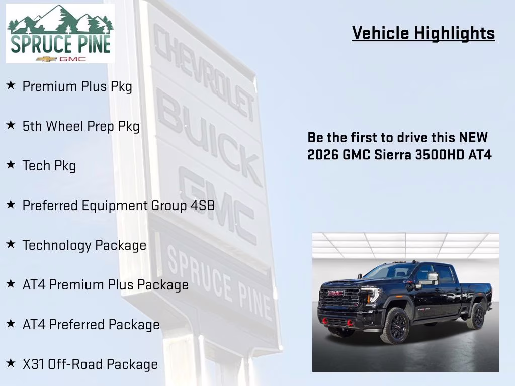 2026 Onyx Black GMC Sierra 3500HD AT4 4X4 Truck