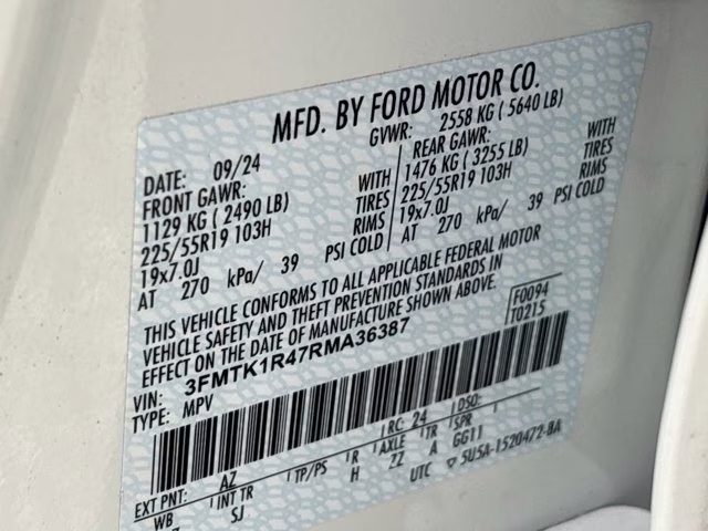 2024 White Metallic Ford Mustang Mach-E Select RWD SUV
