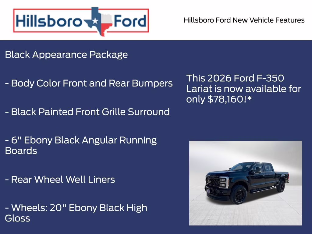 2026 Agate Black Metallic Ford Super Duty F-350 SRW Lariat 4X4 Truck