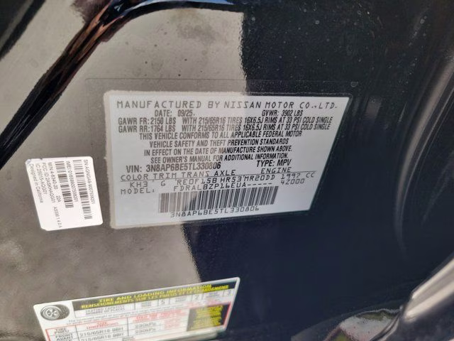 2026 Super Black Nissan Kicks S FWD SUV