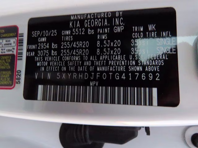 2026 Glacial White Pearl Kia Sorento EX AWD SUV