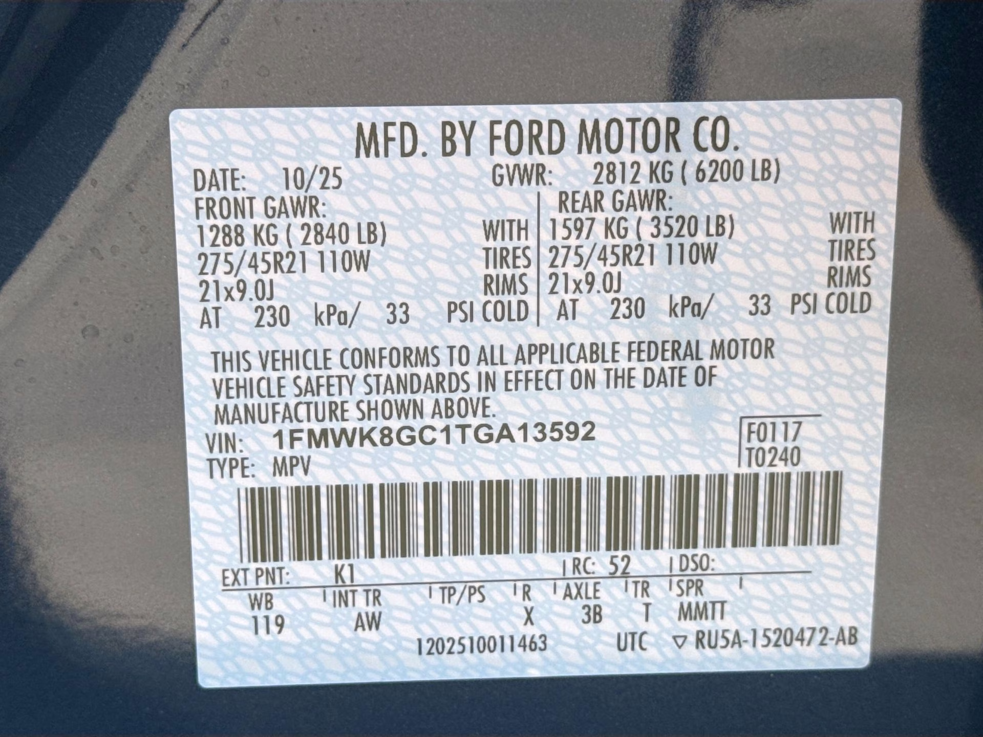 2026 Vapor Blue Metallic Ford Explorer ST 4X4 SUV