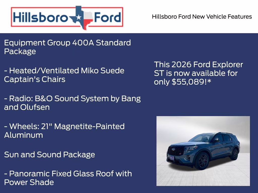 2026 Vapor Blue Metallic Ford Explorer ST 4X4 SUV