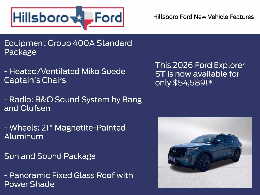 2026 Vapor Blue Metallic Ford Explorer ST 4X4 SUV