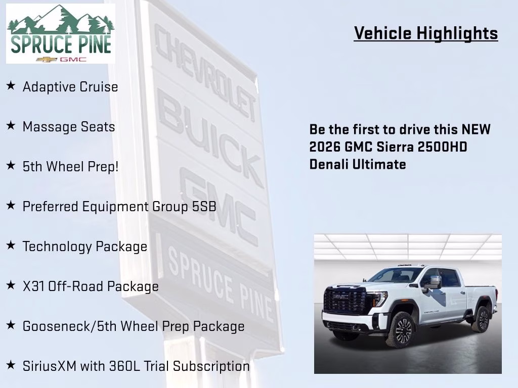 2026 Glacier White Tricoat GMC Sierra 2500HD Denali Ultimate 4X4 Truck