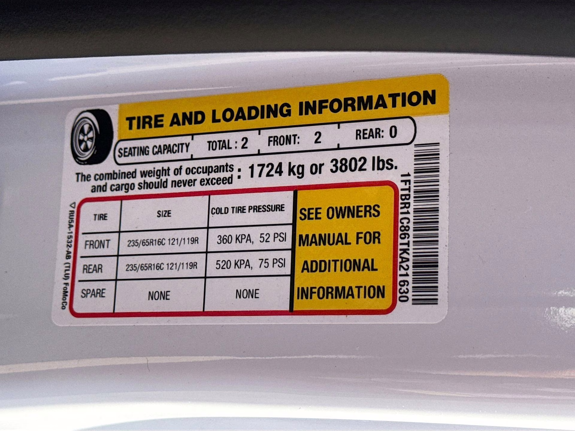 2026 Oxford White Ford Transit-250 Base RWD Van