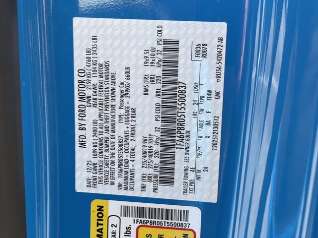 2026 Grabber Blue Metallic Ford Mustang Dark Horse RWD Coupe