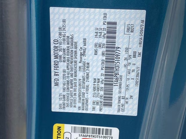 2026 Adriatic Blue Metallic Ford Mustang EcoBoost RWD Coupe