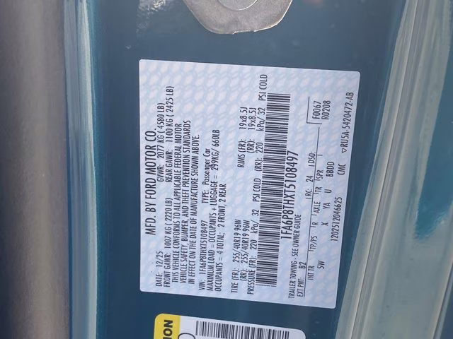 2026 Adriatic Blue Metallic Ford Mustang EcoBoost Premium RWD Coupe