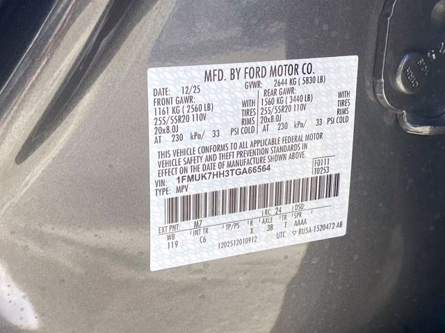 2026 Carbonized Gray Metallic Ford Explorer Platinum RWD SUV