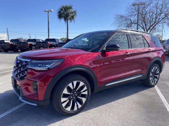 2026 Rapid Red Metallic Tinted Clearcoat Ford Explorer Platinum 4X4 SUV