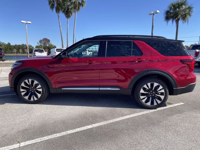 2026 Rapid Red Metallic Tinted Clearcoat Ford Explorer Platinum 4X4 SUV