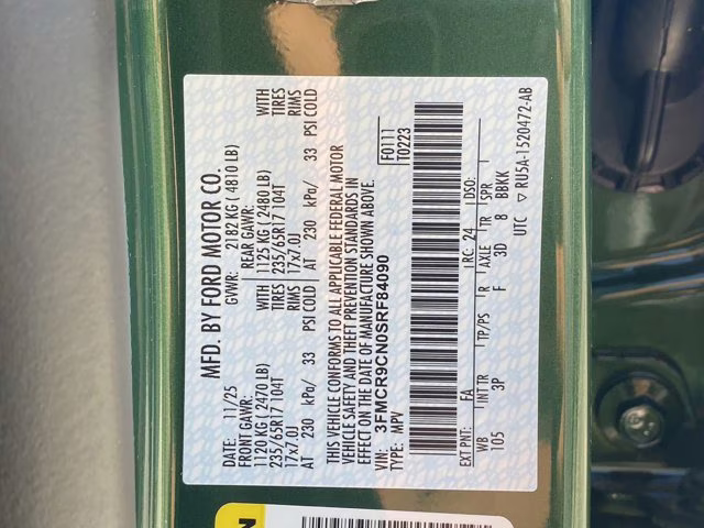 2025 Eruption Green Metallic Ford Bronco Sport Outer Banks 4X4 SUV