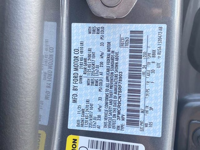 2025 Carbonized Gray Metallic Ford Bronco Sport Outer Banks 4X4 SUV