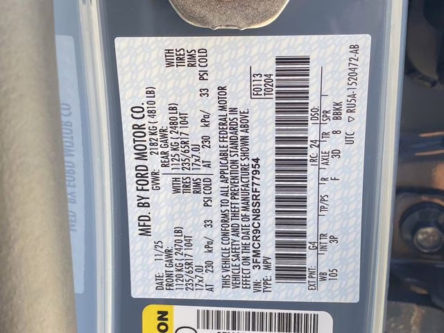 2025 Azure Gray Metallic Tri-Coat Ford Bronco Sport Outer Banks 4X4 SUV