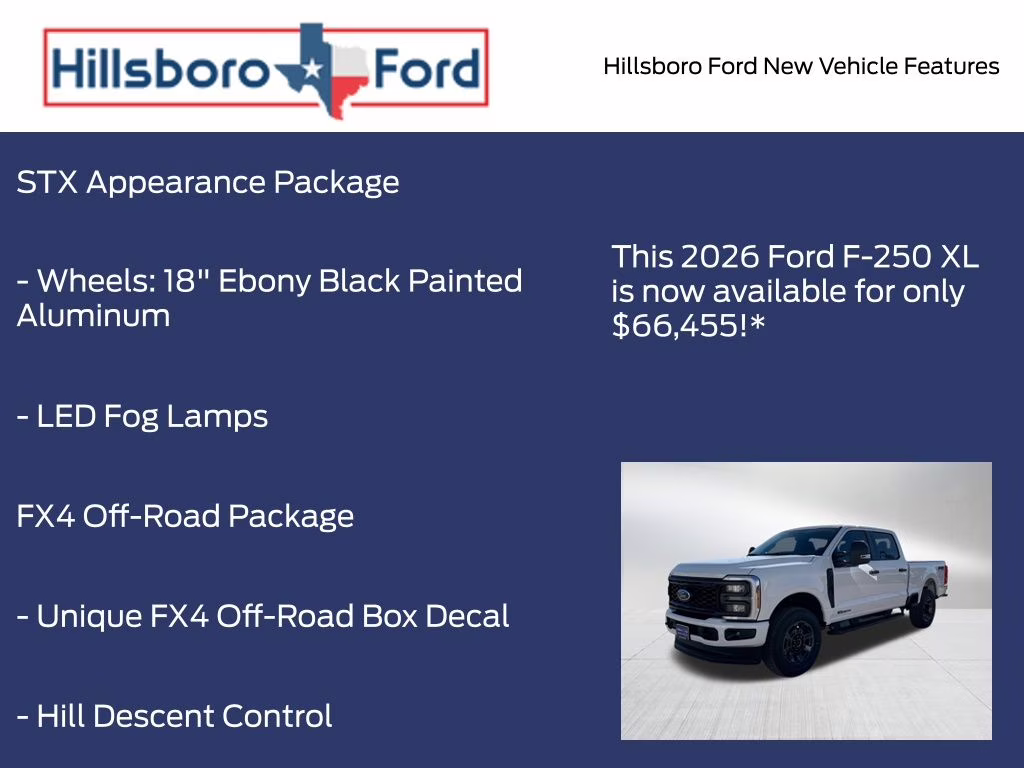 2026 Oxford White Ford Super Duty F-250 SRW XL 4X4 Truck