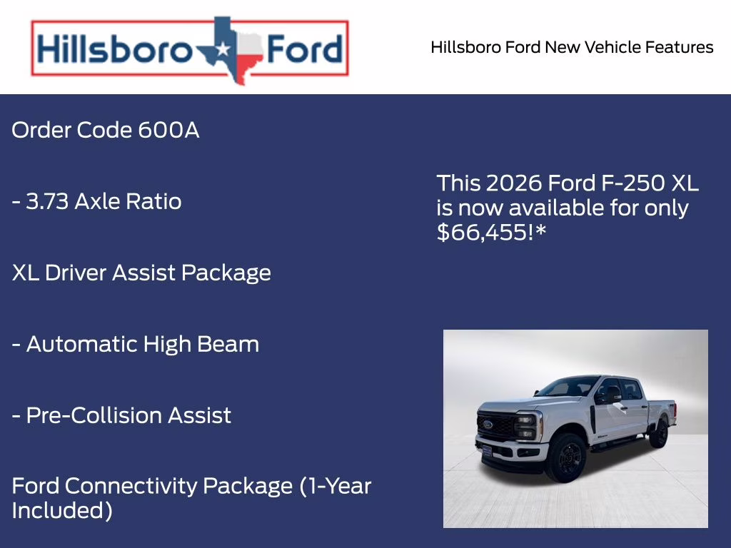 2026 Oxford White Ford Super Duty F-250 SRW XL 4X4 Truck