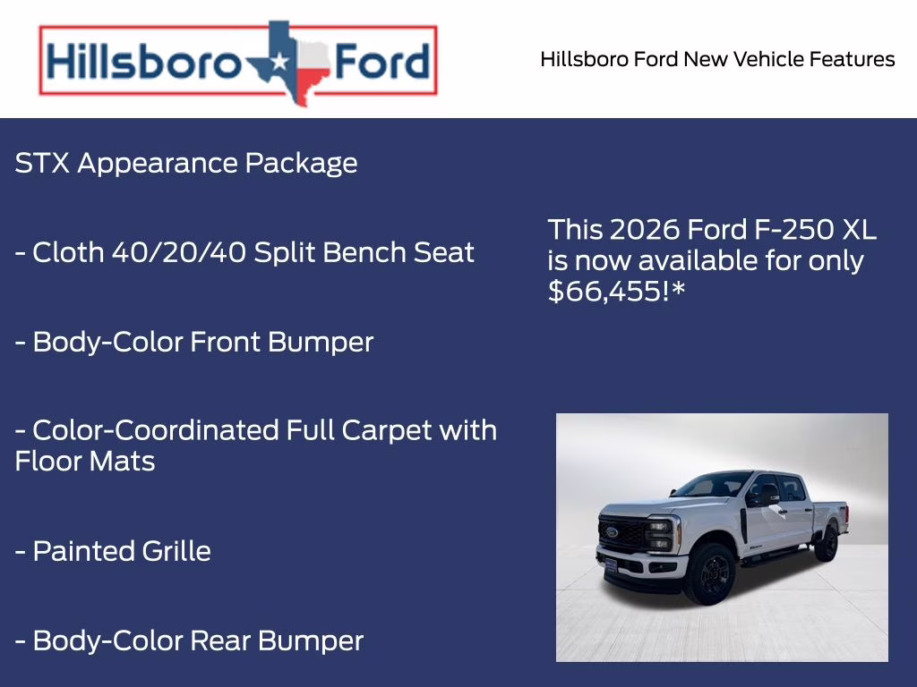 2026 Oxford White Ford Super Duty F-250 SRW XL 4X4 Truck
