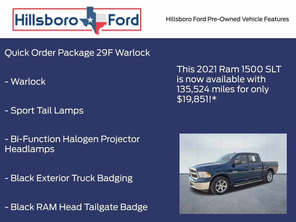 2021 Patriot Blue Pearlcoat Ram 1500 Classic SLT 4X4 Truck