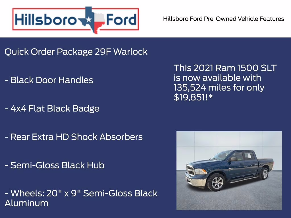 2021 Patriot Blue Pearlcoat Ram 1500 Classic SLT 4X4 Truck