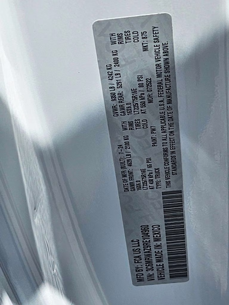 2024 Bright White Clearcoat Ram ProMaster 3500 EV Super High Roof FWD Van