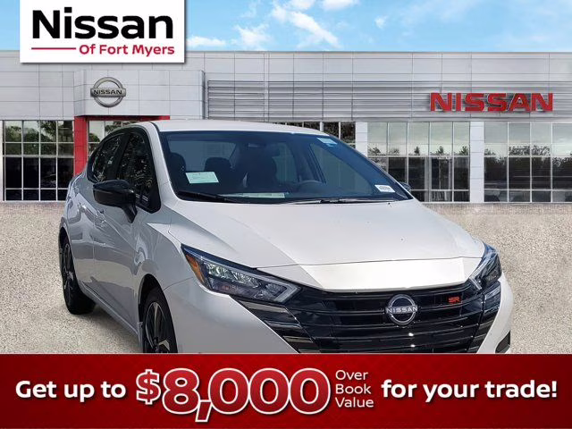 2025 Aspen White Tricoat Nissan Versa 1.6 SR FWD Sedan