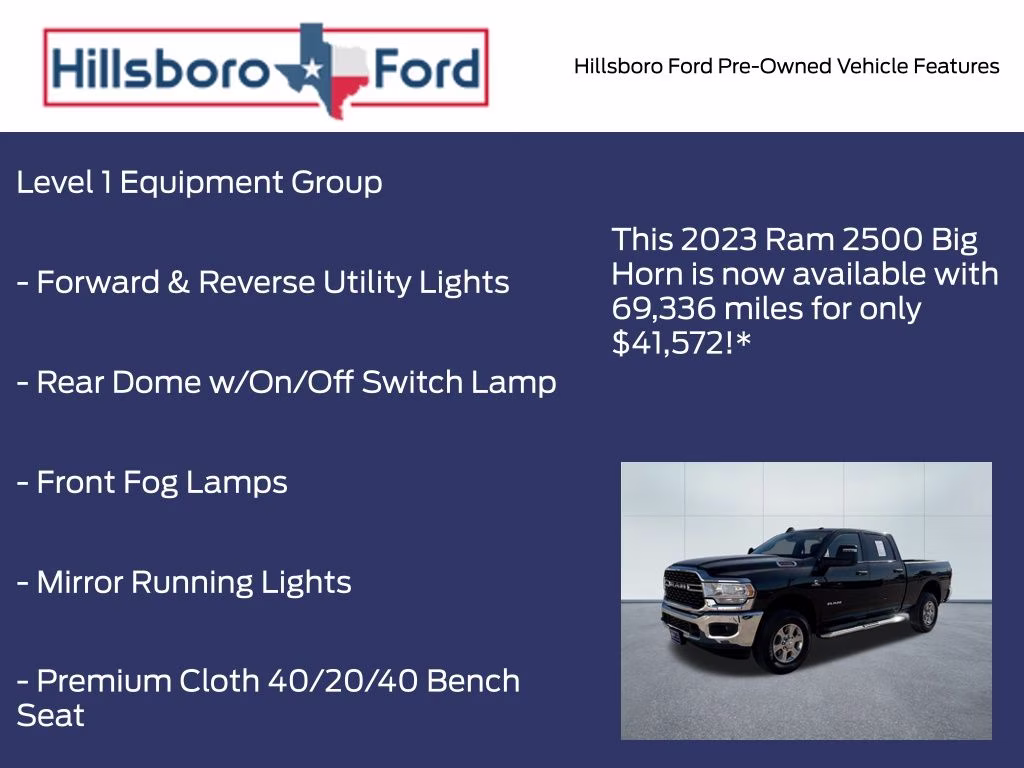 2023 Diamond Black Crystal Pearlcoat Ram 2500 Big Horn 4X4 Truck