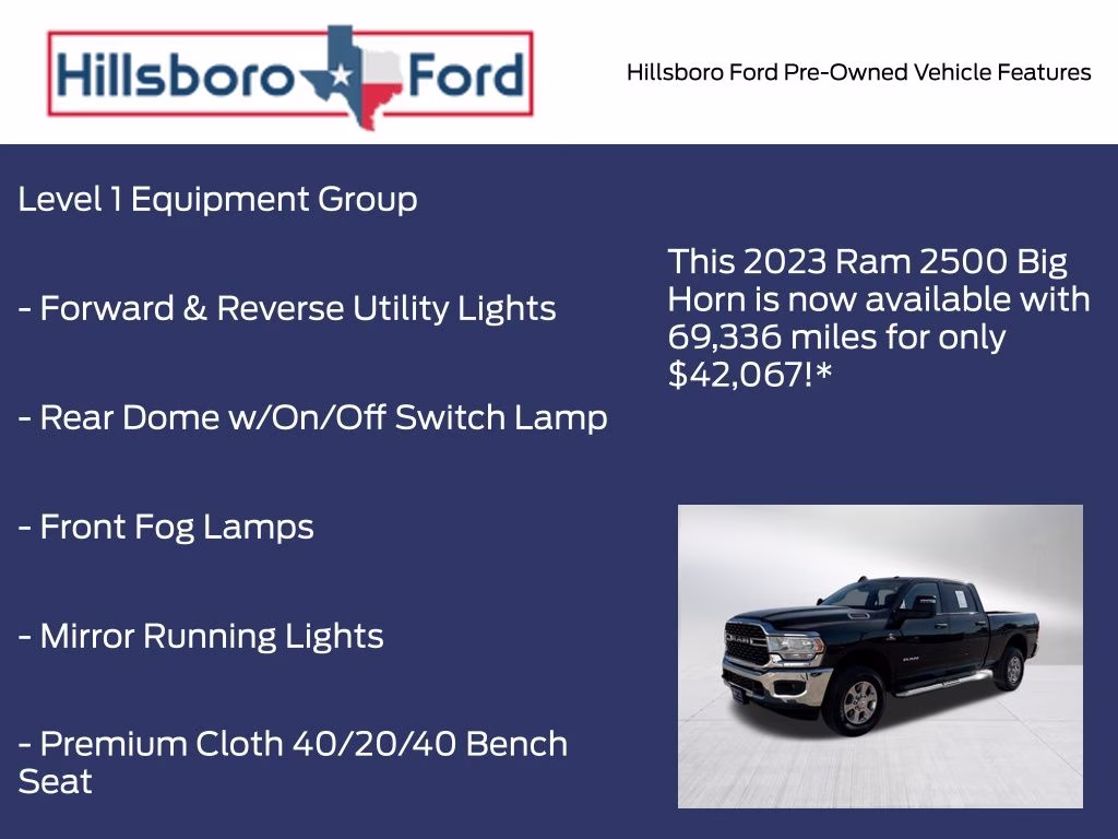 2023 Diamond Black Crystal Pearlcoat Ram 2500 Big Horn 4X4 Truck
