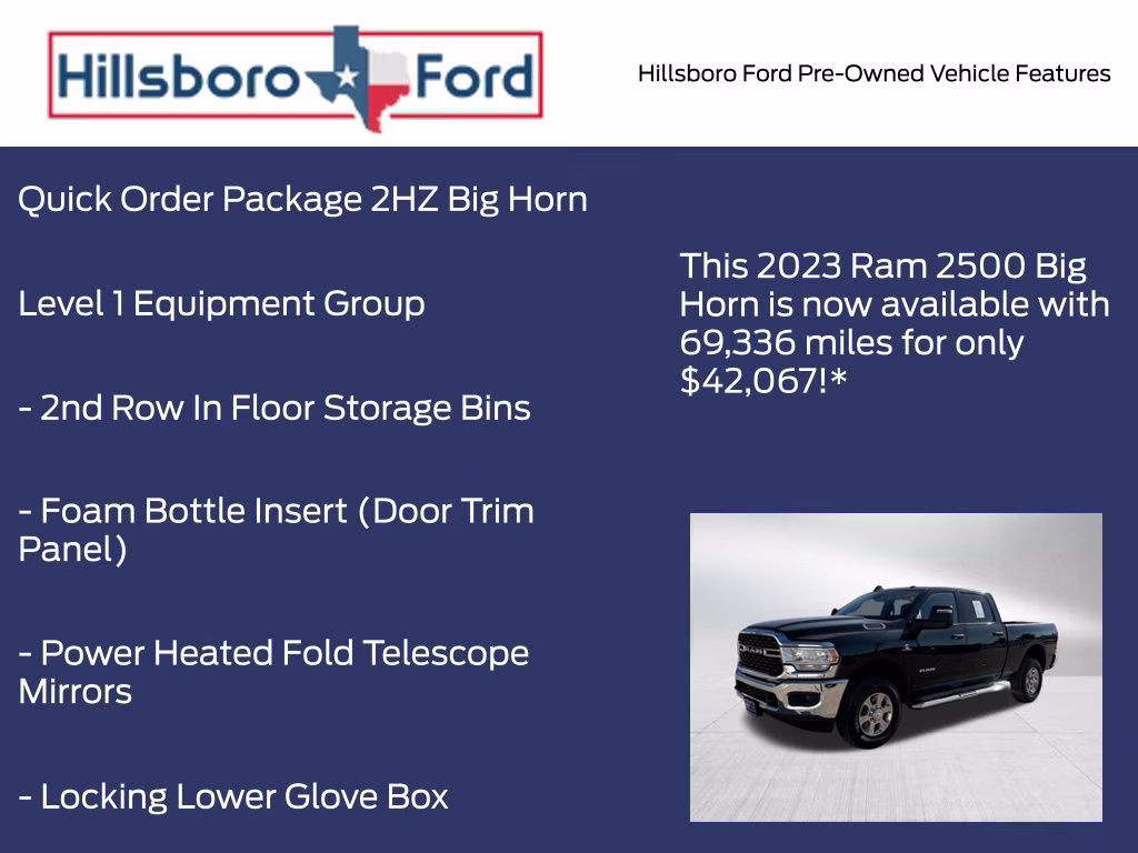 2023 Diamond Black Crystal Pearlcoat Ram 2500 Big Horn 4X4 Truck