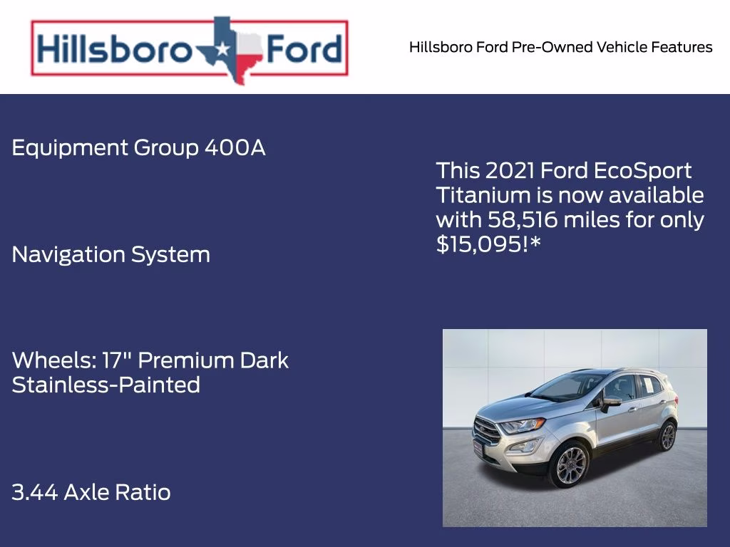 2021 Moondust Silver Metallic Ford EcoSport Titanium FWD SUV