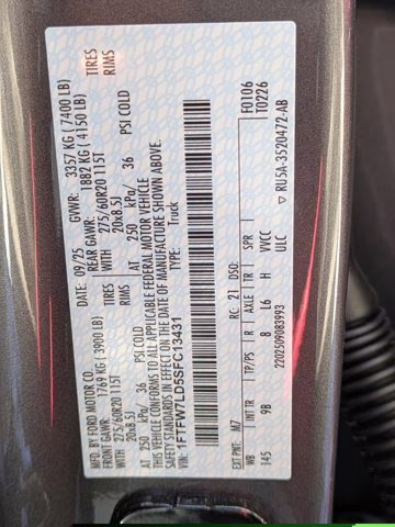 2025 Gray Metallic Ford F-150 Platinum 4X4 Truck