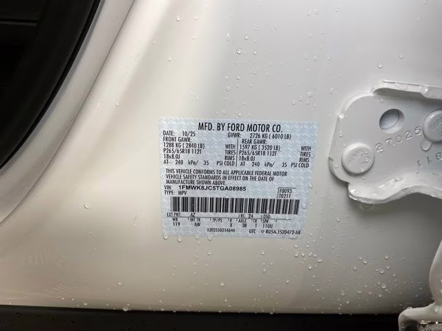 2026 White Metallic Ford Explorer Tremor 4X4 SUV