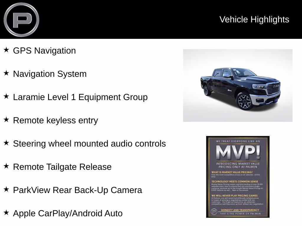 2026 Diamond Black Crystal Pearlcoat Ram 1500 Laramie 4X4 Truck