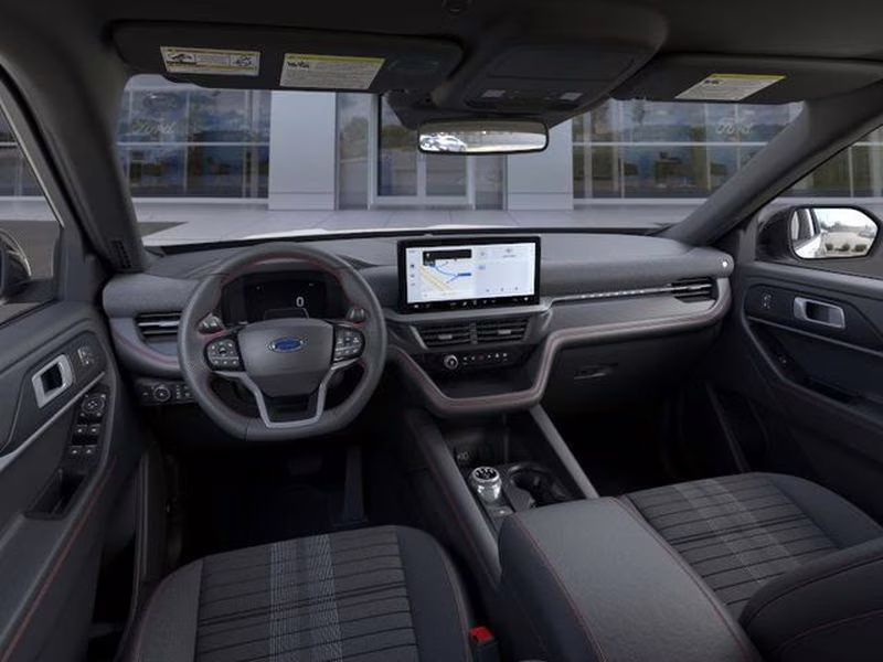 2026 Star White Metallic Tri-Coat Ford Explorer ST-Line RWD SUV