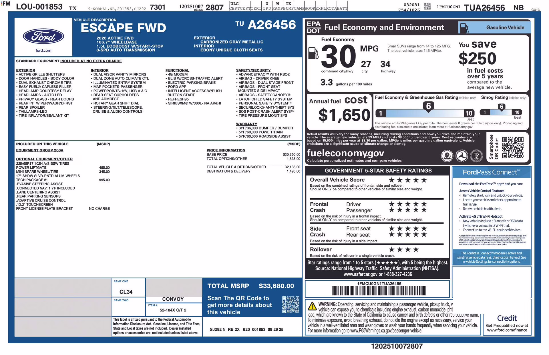 2026 Carbonized Gray Metallic Ford Escape Active FWD SUV