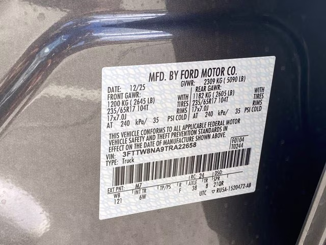 2026 Carbonized Gray Metallic Ford Maverick Tremor AWD Truck