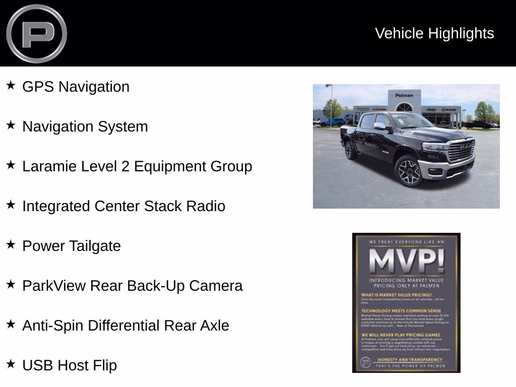 2026 Diamond Black Crystal Pearlcoat Ram 1500 Laramie 4X4 Truck
