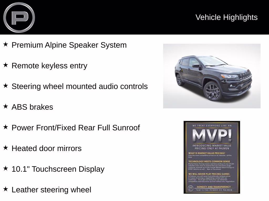 2025 Diamond Black Crystal Pearlcoat Jeep Compass Limited 4X4 SUV