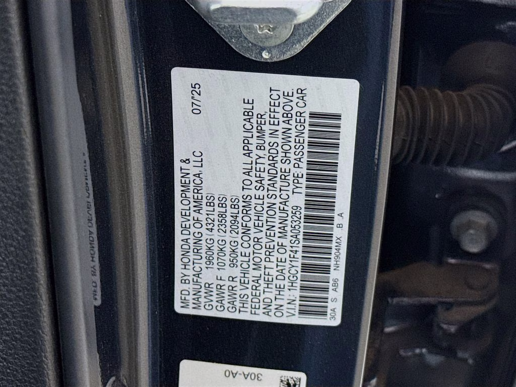 2025 Meteorite Gray Metallic Honda Accord SE FWD Sedan