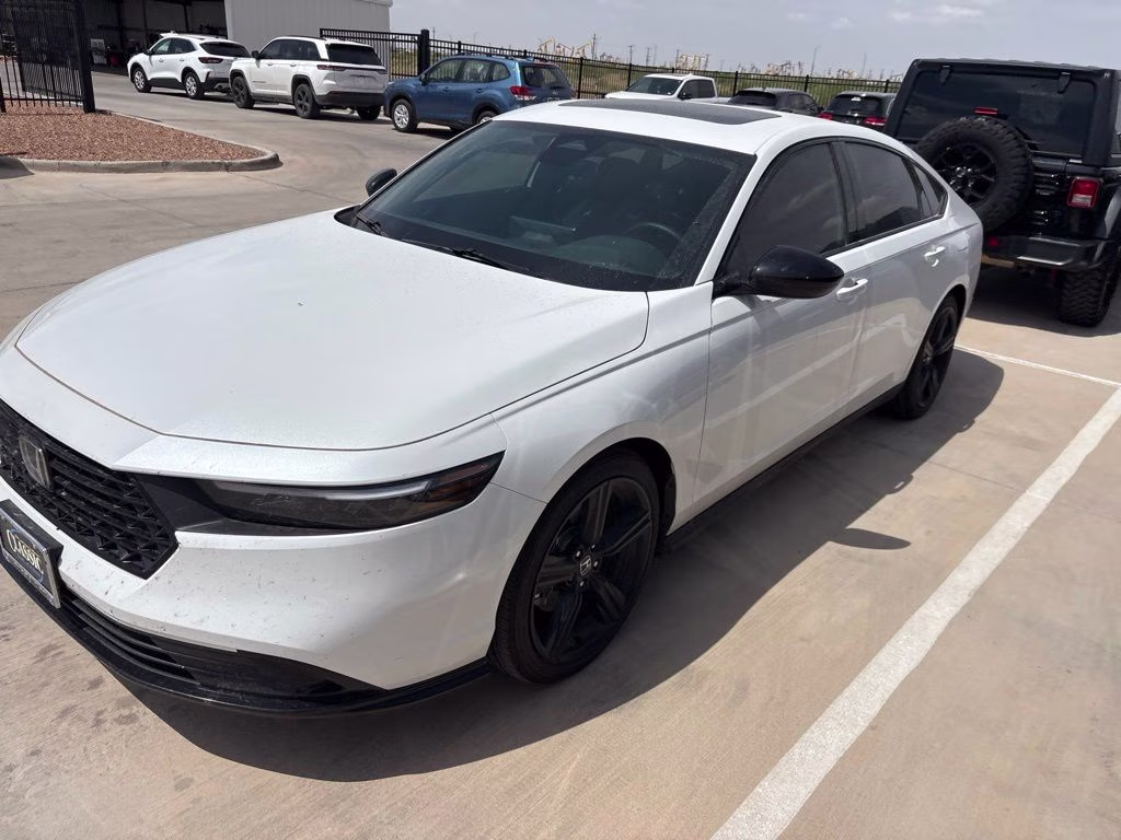 2025 Platinum White Pearl Honda Accord Hybrid Sport-L FWD Sedan