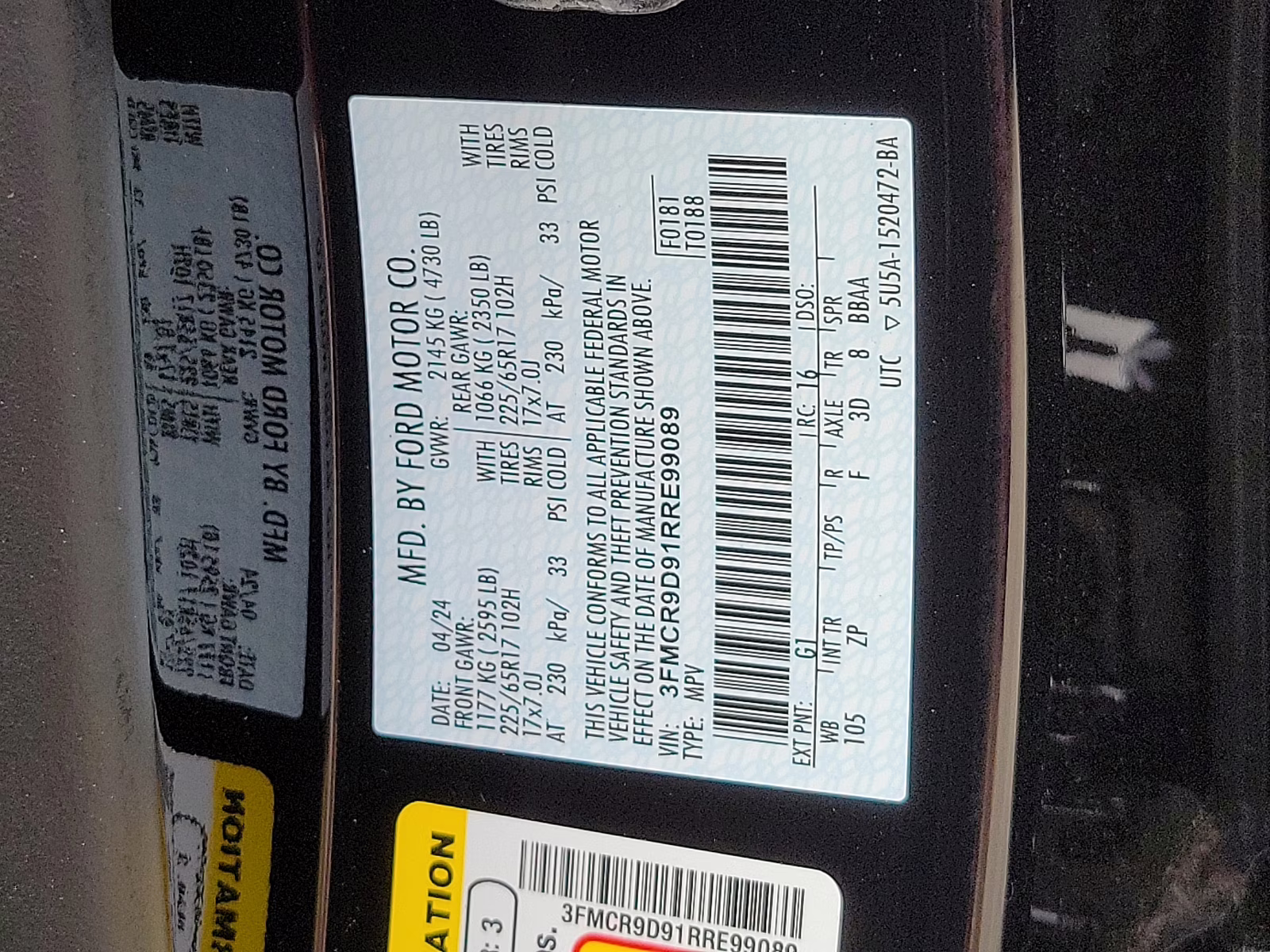 2024 Shadow Black - G1 Ford Bronco Sport Badlands 4X4