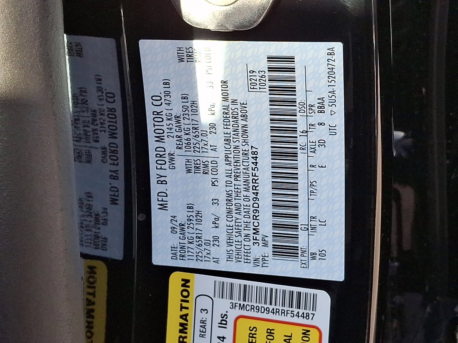 2024 Shadow Black - G1 Ford Bronco Sport Badlands 4X4