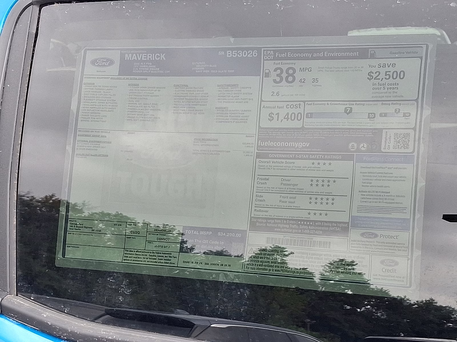 2025 Velocity Blue - E7 Ford Maverick XLT FWD