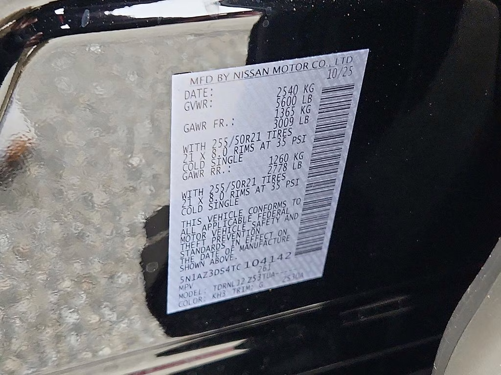 2026 Super Black Nissan Murano Platinum AWD SUV