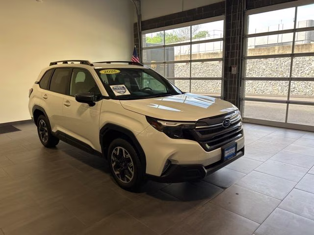 2026 Crystal White Pearl Subaru Forester Premium AWD SUV