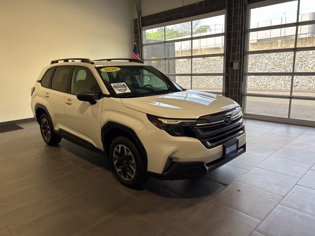 2026 Crystal White Pearl Subaru Forester Premium AWD SUV