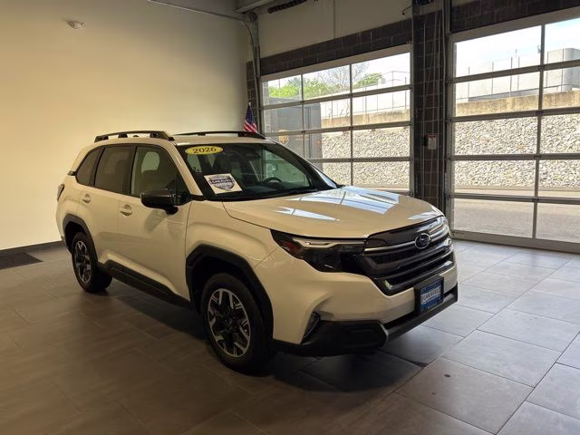 2026 Crystal White Pearl Subaru Forester Premium AWD SUV