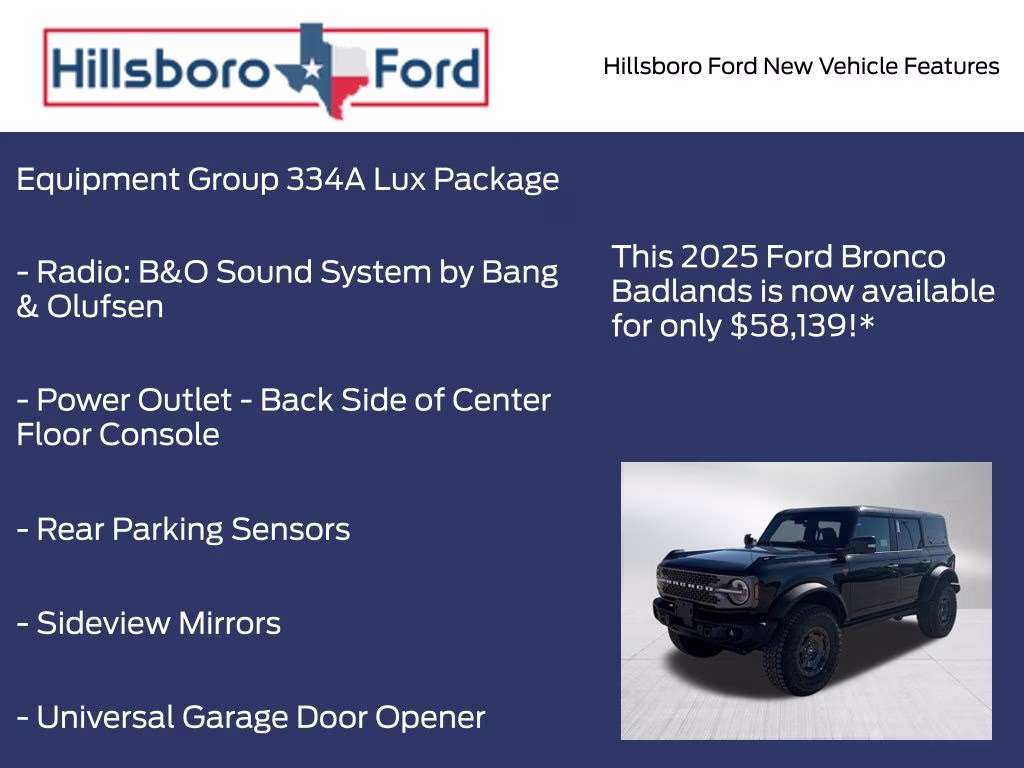 2025 Shadow Black Ford Bronco Badlands 4X4 SUV