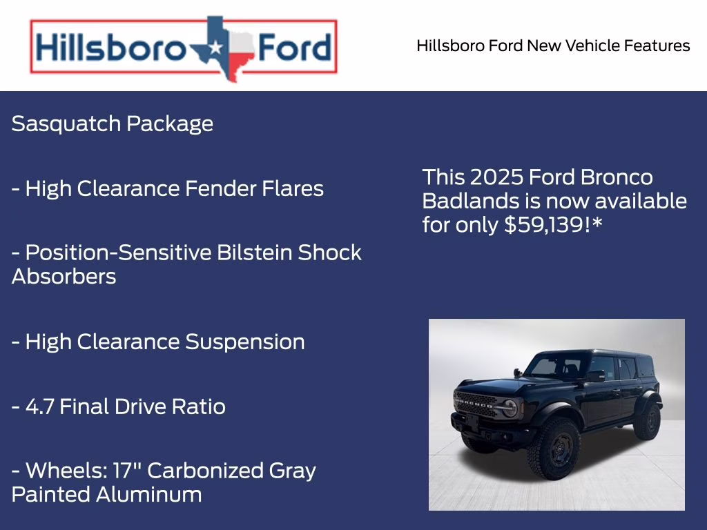 2025 Shadow Black Ford Bronco Badlands 4X4 SUV