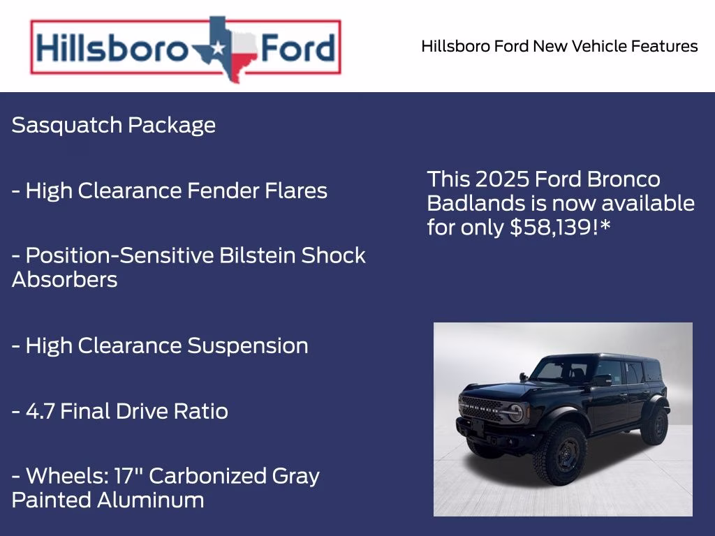 2025 Shadow Black Ford Bronco Badlands 4X4 SUV